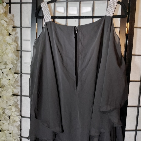 MSK Side-Draped Cold-Shoulder Jumpsuit Black Size 3XL - Picture 8 of 10